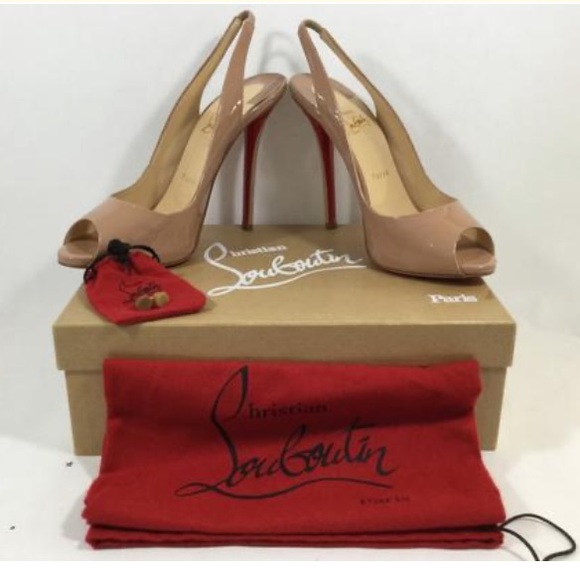 Christian Louboutine Nude 120 Slingback Pumps - Picture 2 of 16